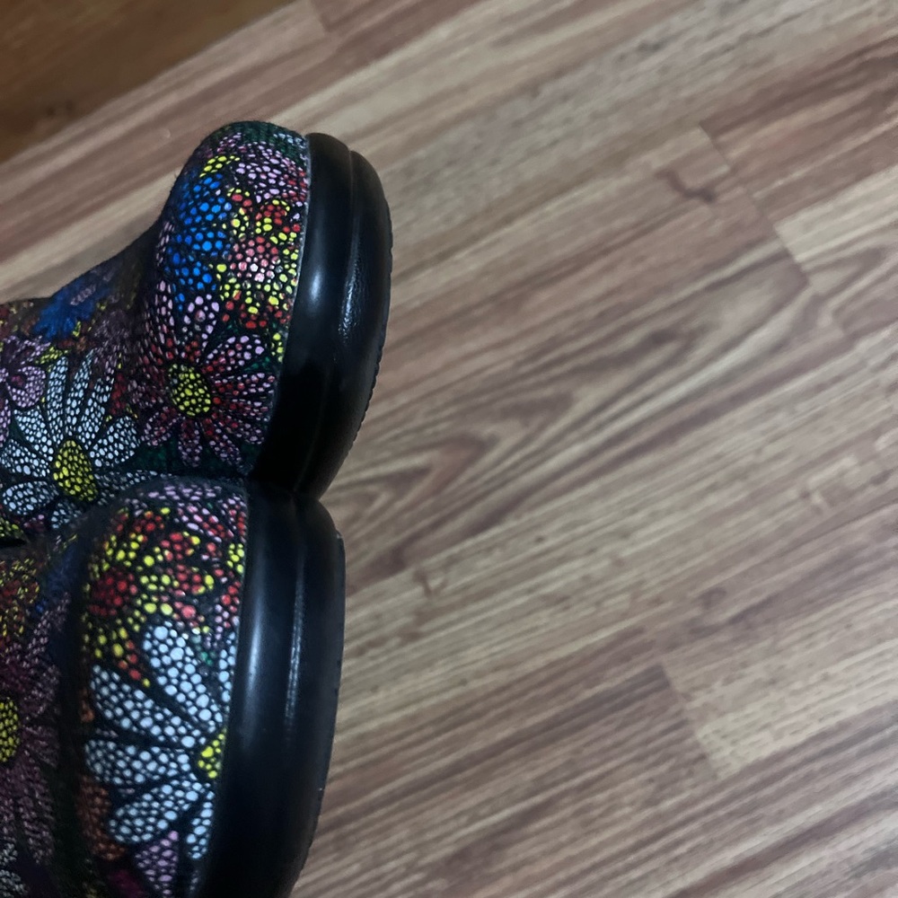 Alegria Black Multicolor Floral Slip-On Clogs with Mosaic Flowers - Picture 7 of 9